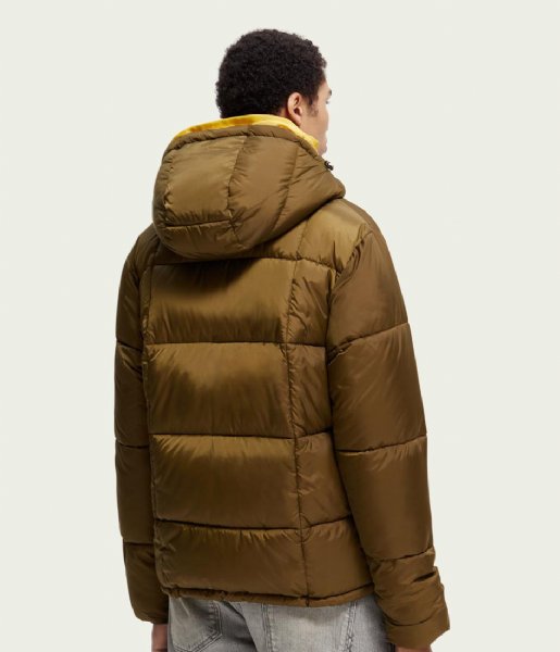 Scotch and Soda  Hooded Puffer Jacket Military (0360)