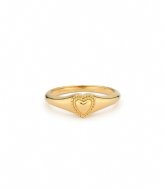 24Kae Ring With Heart And Structure 124116Y Gold colored