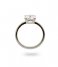 24Kae  Ring met rechthoekige steen 925 Sterling zilver gerhodineerd 12409S Silver
