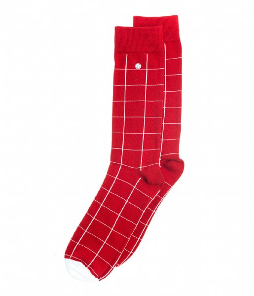 Alfredo Gonzales  Blocks Socks red white (108)