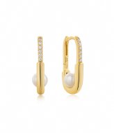 Ania Haie Modern Muse Pearl Oval Hoop Earrings S Gold colored
