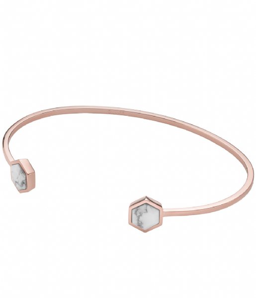 CLUSE  Idylle Hexagons Open Cuff Bracelet rose gold plated marble (CLJ10003)