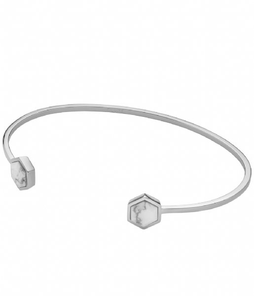 CLUSE  Idylle Hexagons Open Cuff Bracelet silver color marble (CLJ12003)