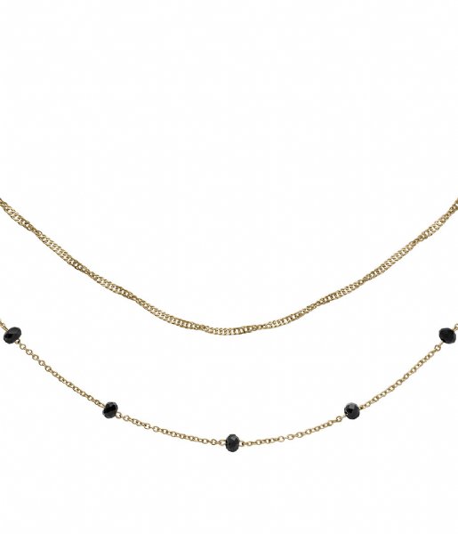 CLUSE  Essentiele Set of Two Necklaces Black Crystals gold color (CLJ21007)