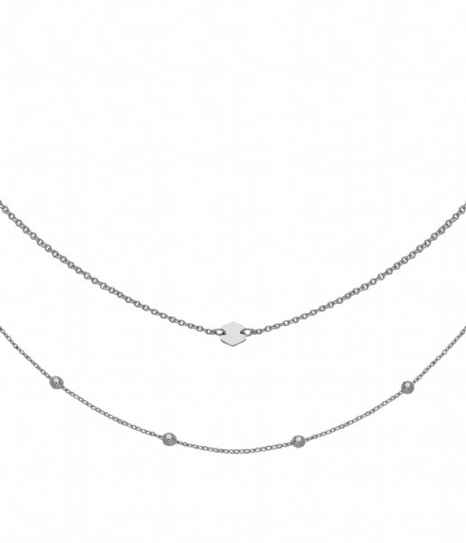 CLUSE  Essentielle Set of Two Necklaces Petite Hexagon  silver color (CLJ22004)