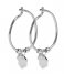CLUSE  Essentiele Hexagon and Pearl Charm Hoop Earrings silver plated (CLJ52002)