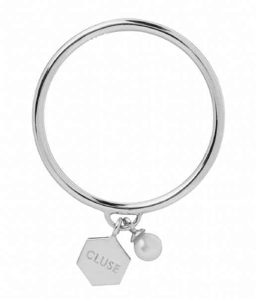 CLUSE  Essentiele Hexagon Pearl Charm Ring silver plated (CLJ42007)