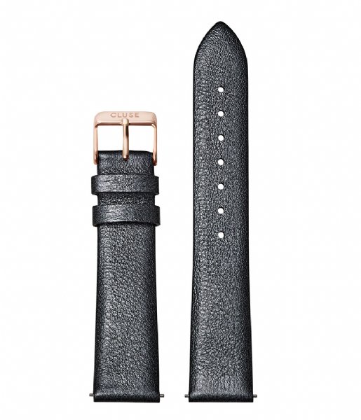 CLUSE  Strap Leather 18 mm Rose Gold Colored dark grey metallic (CS1408101060)