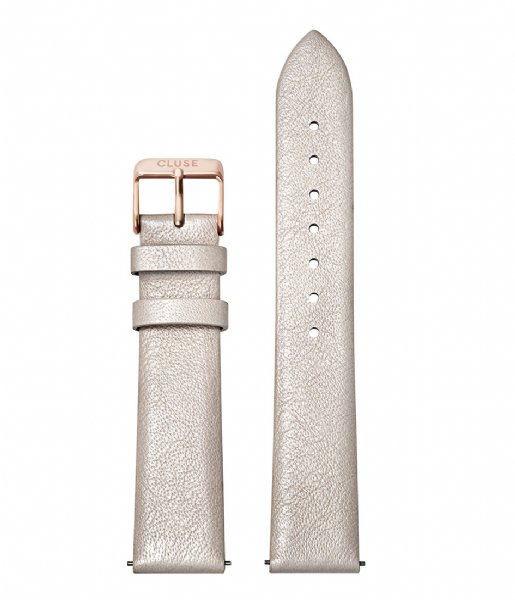 CLUSE  Strap Leather 18 mm Rose Gold Colored warm white metallic (CS1408101056)