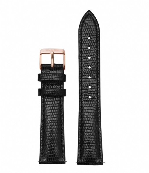 CLUSE  Strap 18 mm Leather Rose Gold Plated black lizard (CS1408101012)
