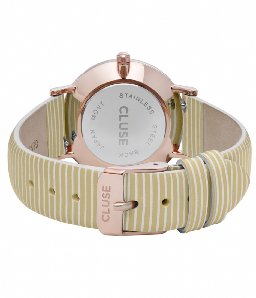CLUSE  Minuit Rose Gold Colored White sunny yellow stripes (CL30032)