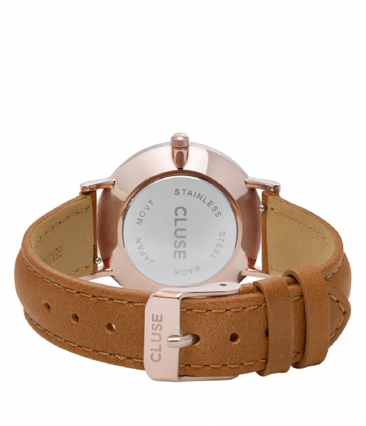 CLUSE  Minuit Leather Rose Gold Plated White rose gold plated white caramel (CW0101203018)