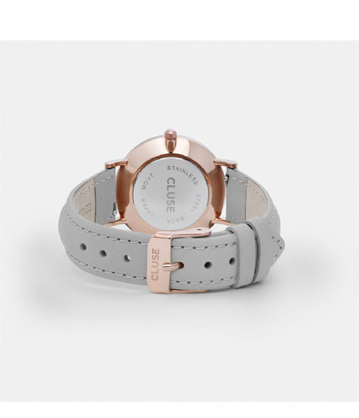 CLUSE  Minuit Leather Rose Gold Plated White rose gold plated white grey (CW0101203010)