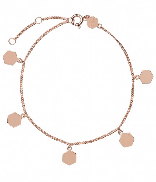 CLUSE  Essentielle Hexagon Charms Chain Bracelet rose gold plated (CLJ10018)