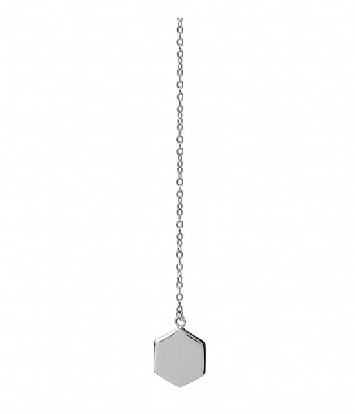 CLUSE  Essentielle Hexagon Charm Lariat Necklace silver plated (CLJ22013)