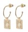 CLUSE  Force Tropicale Hoop Tag Pendant Earrings gold plated (CLJ51019)