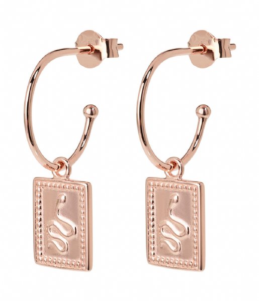 CLUSE  Force Tropicale Hoop Tag Pendant Earrings rose gold plated (CLJ50019)