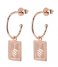 CLUSE  Force Tropicale Hoop Tag Pendant Earrings rose gold plated (CLJ50019)