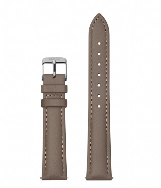 CLUSE  Strap 16 mm Leather Silver Plated taupe (CS1408101082)