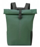 Delsey Turenne Soft Backpack Pc Protection 14 Inch Rolltop Dark Green