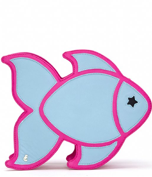 Fabienne Chapot  Blue Fish Clutch pink fluor/light blue