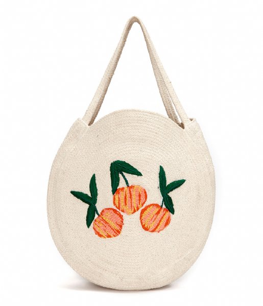 Fabienne Chapot  Sunny Bag Cream Straw with Peach Off White