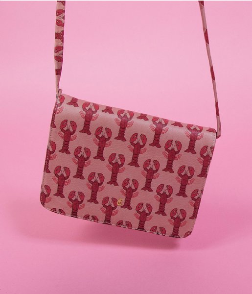 Fabienne Chapot  Lara Bag Printed pale pink/scarlet red