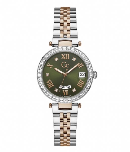 Gc Watches  Flair Crystal Z01010L9MF Zilverkleurig en Rosegoudkleurig