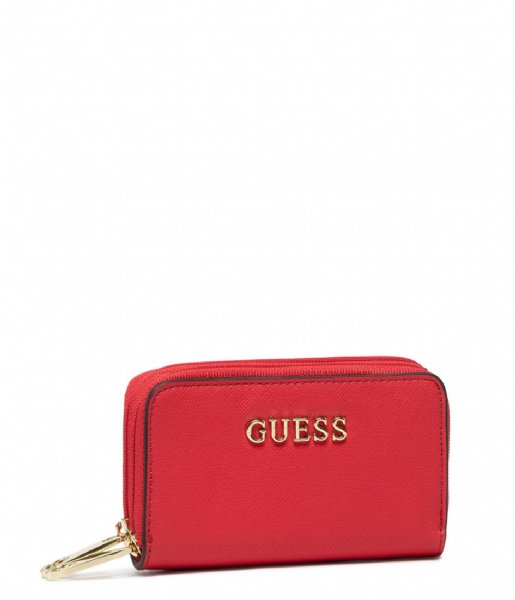 Guess  Vanille Double Zip Mini Wallet Roman Red