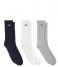 Lacoste  2G1C Socks 01 3-Pack Silver Chine White-Navy B (TYA)
