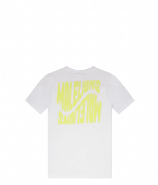 Malelions  Junior Wave Graphic T-Shirt White/Lime (130)
