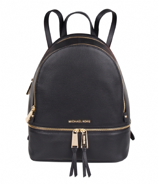 Michael Kors  Rhea Zip Medium Backpack black & gold colored hardware