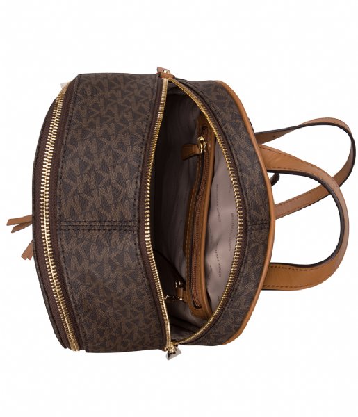 Michael Kors  Rhea Zip Medium Backpack brown & gold colored hardware