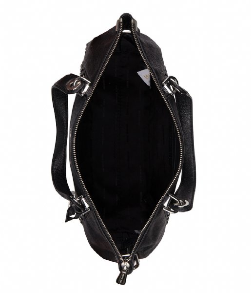 Michael Kors  Sadie Large Top Zip Satchel black & silver colored hardware