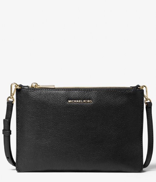 Michael Kors  Large Double Pouch Crossbody black & gold colored hardware