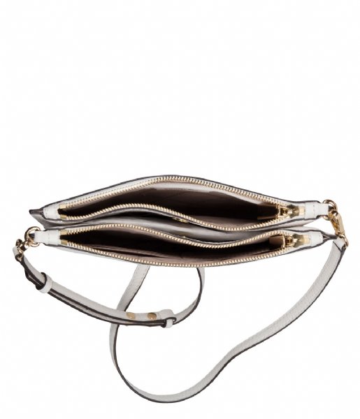 Michael Kors  Large Double Pouch Crossbody optic white & gold hardware