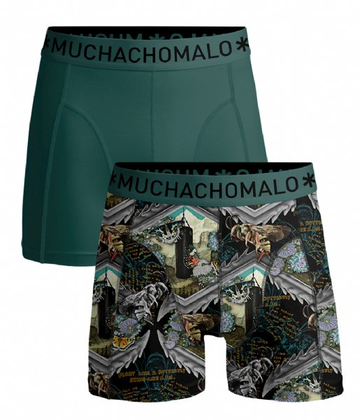 Muchachomalo  2-pack shorts Muhammad Ali Experience Print Green (01)