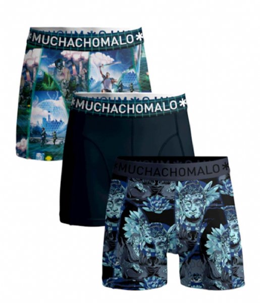 Muchachomalo  2-pack shorts Elebudha Virtualreality Print Print Blue (09)