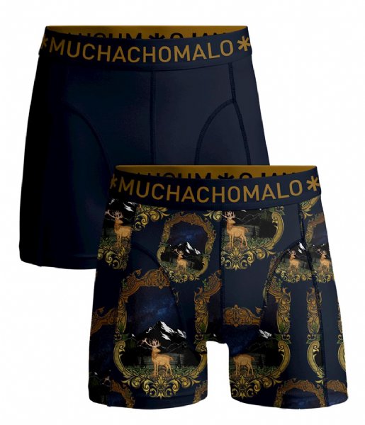 Muchachomalo  2-Pack Shorts Print Solid Print Blue