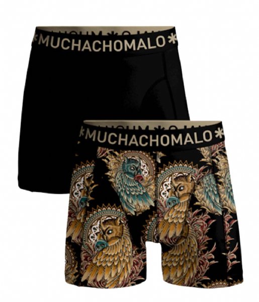 Muchachomalo  2-pack shorts Free As A Bird Explore Print Black (01)