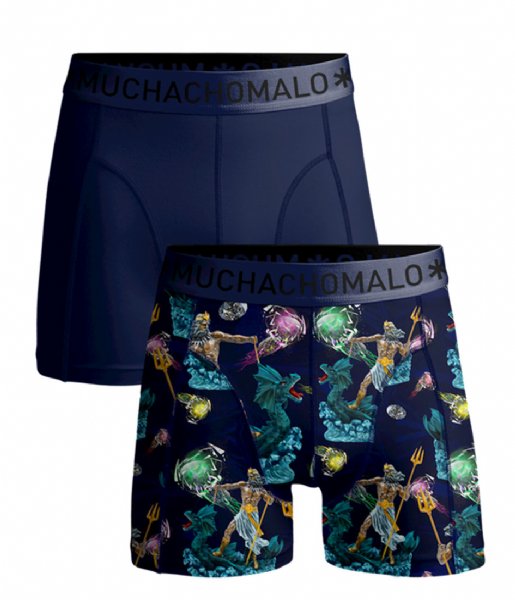 Muchachomalo  Shorts Biker Poseidon 2-pack Print Blue