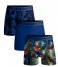 Muchachomalo  Men 3-Pack Boxer Shorts Print/Print/Solid Print/Print/Blue