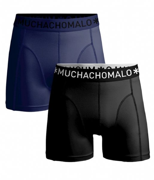 Muchachomalo  Men Shorts Microfiber 2-Pack Black navy (MICROFIB1010-07)