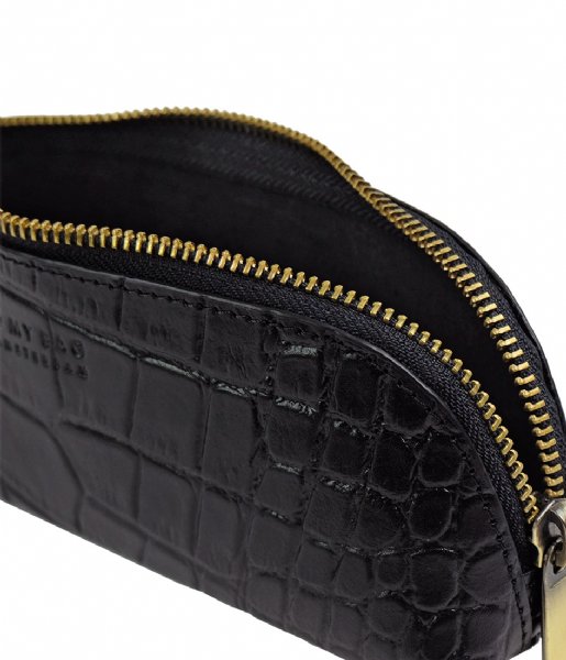O My Bag  Pencil Case Large Croco Zwart Croco Classic Leather