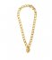 Orelia  Chunky Heart Padlock Necklace Gold colored