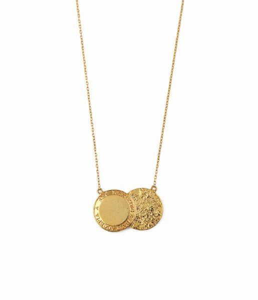 Orelia  Double coin Short Necklace Gold colored