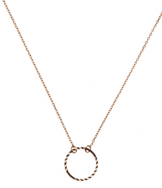 Orelia  Circle Cut Out Ditsy Necklace pale gold plated (8351)