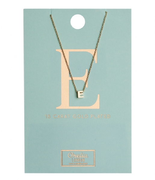 Orelia  Necklace Initial E pale gold plated (10372)