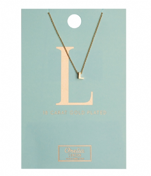 Orelia  Necklace Initial L pale gold plated (10375)