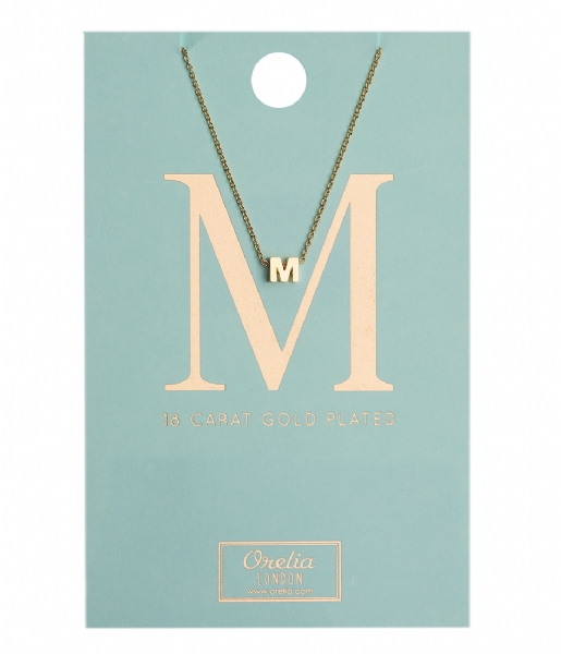 Orelia  Necklace Initial M pale gold plated (10369)